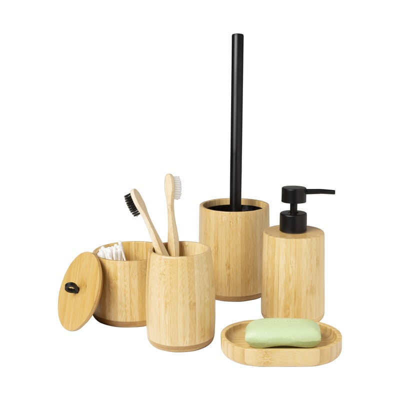 Toiletborstel bamboe - naturel - ø10.5x12 cm
