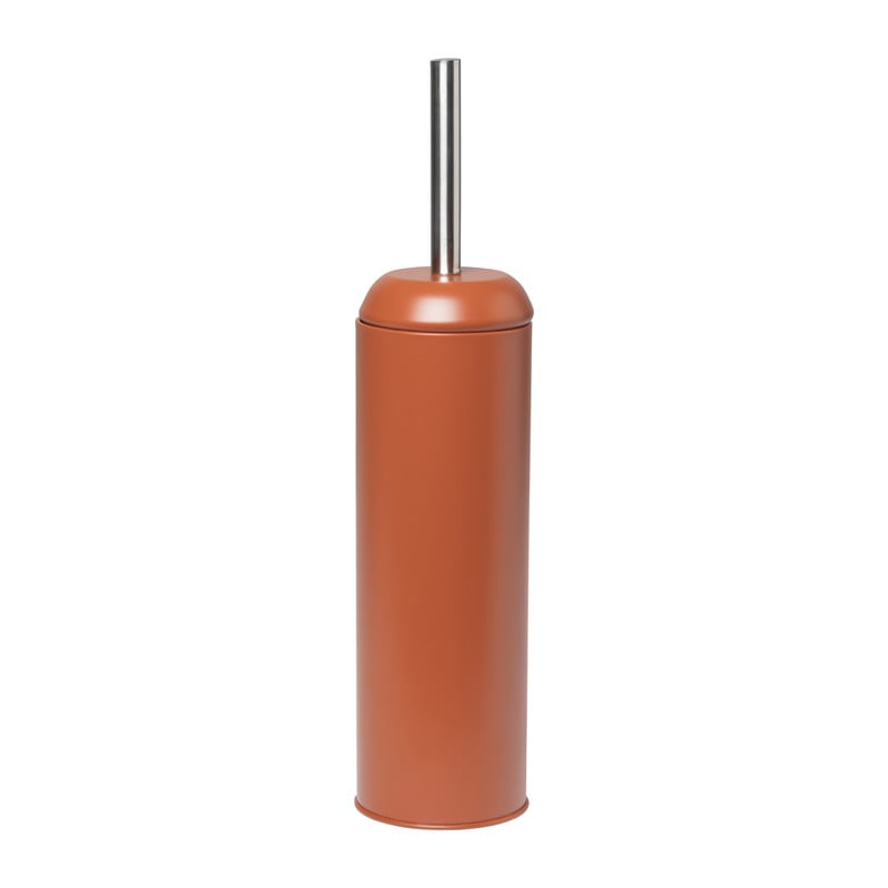 Toiletborstel en houder metaal - terra - 41 cm 