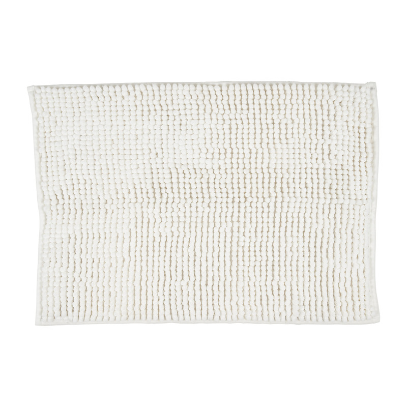 Badmat chenille - wit - 40x60 cm