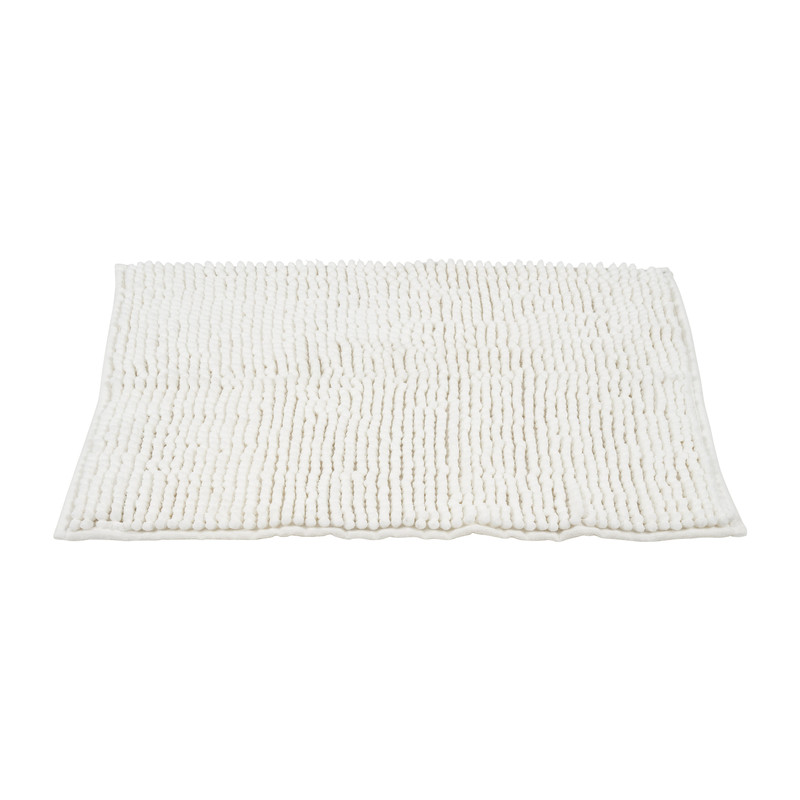 Badmat chenille - wit - 40x60 cm
