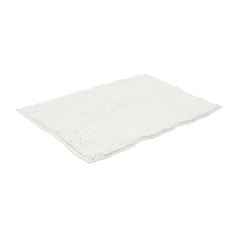 Badmat chenille - wit - 40x60 cm