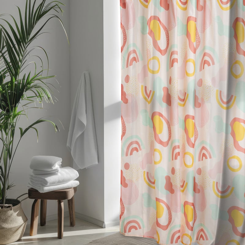 Douchegordijn regenboog - multikleur - 180x200 cm