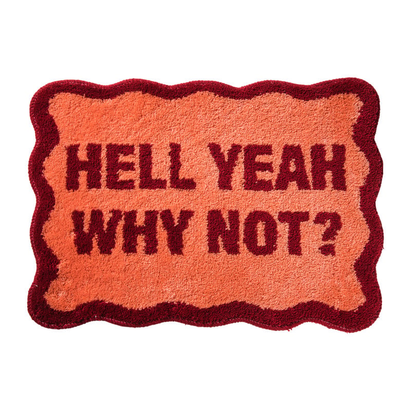 Badmat hell yeah why not - roze - 50x70 cm