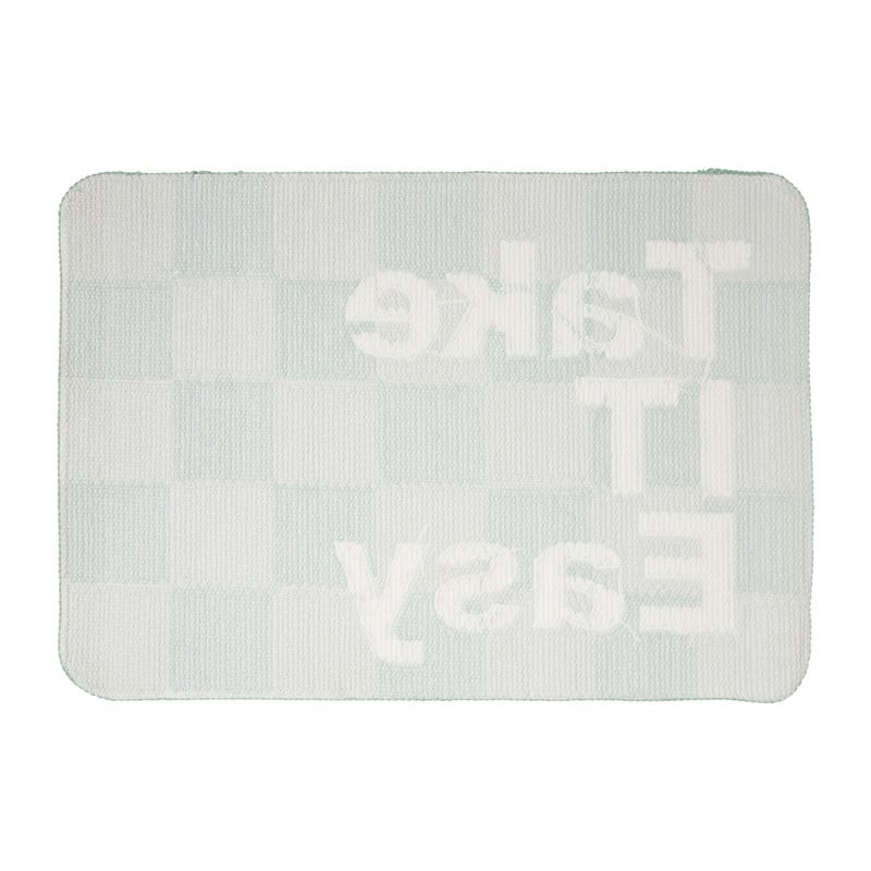 Badmat Take it Easy - groen/wit - 50x70 cm