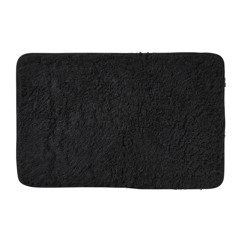 Badmat fluffy - zwart - 45x70 cm