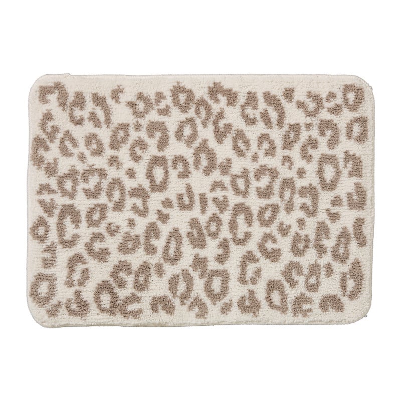 Badmat animal - bruin/wit - 50x70 cm