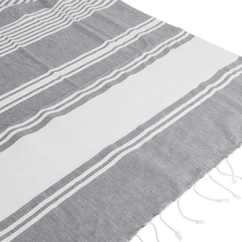 Hamamdoek met franjes - grijs - 180x100 cm