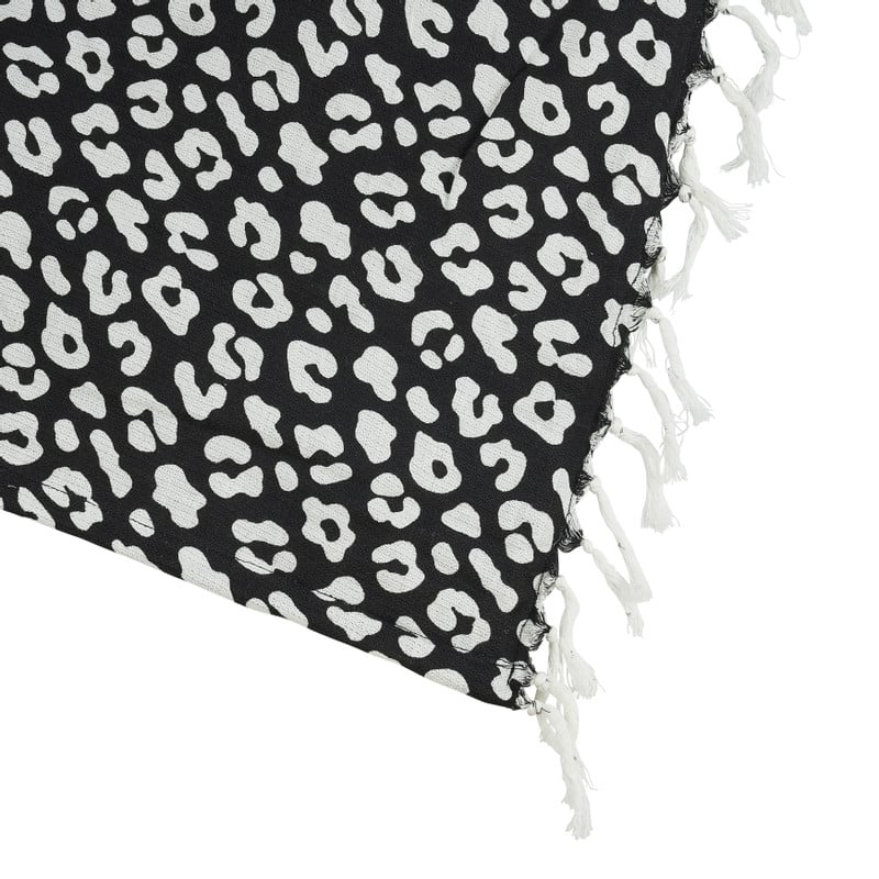Hamamdoek panterprint zwart - 180x100 cm