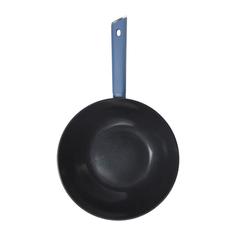 Hugo Kennis wokpan - blauw/zwart - ø28x8 cm