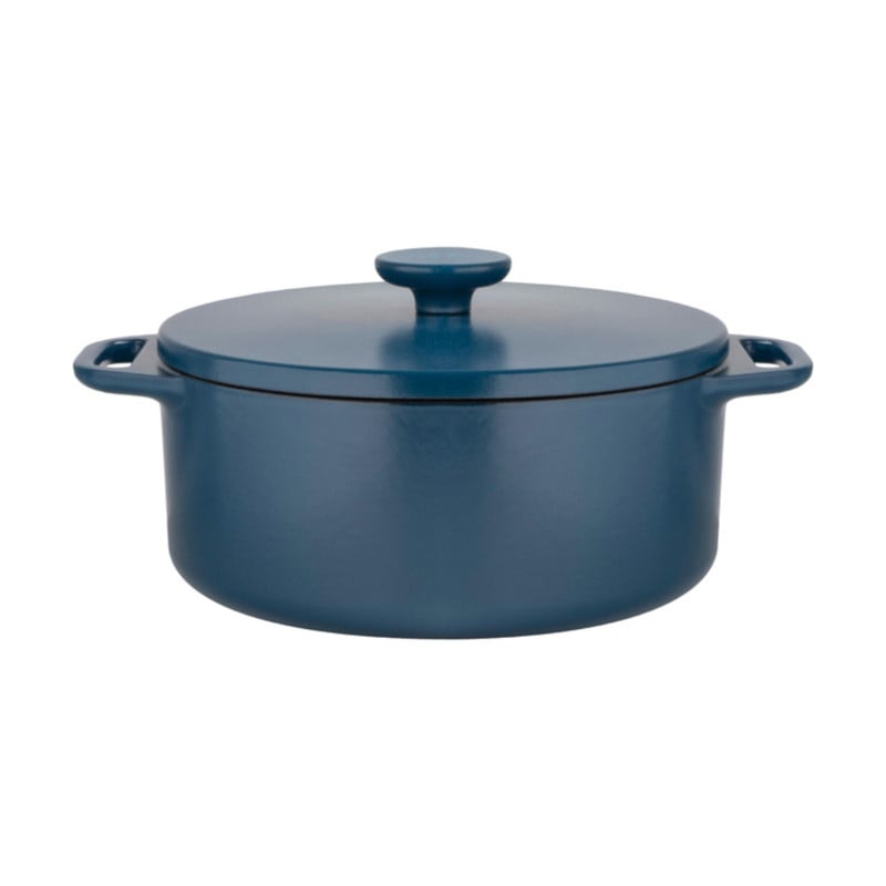 Hugo Kennis braadpan met deksel - gietijzer - blauw/zwart - ø24 cm 