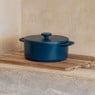 Hugo Kennis braadpan met deksel - gietijzer - blauw/zwart - ø24 cm 