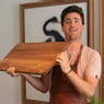 Hugo Kennis borrelplank xxl - bruin - 32x70 cm