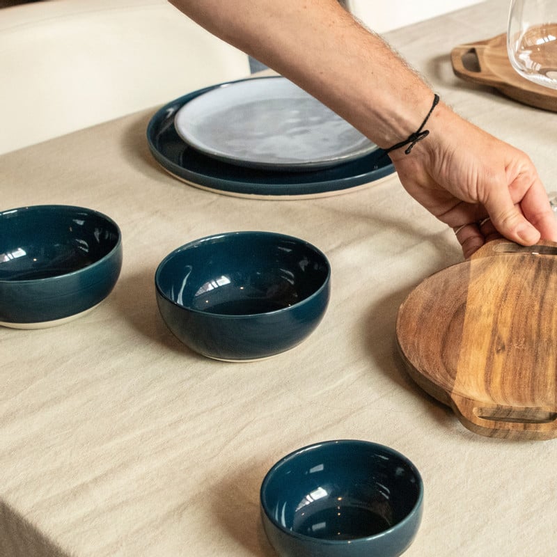 Hugo Kennis schaal - blauw/wit - ø18 cm