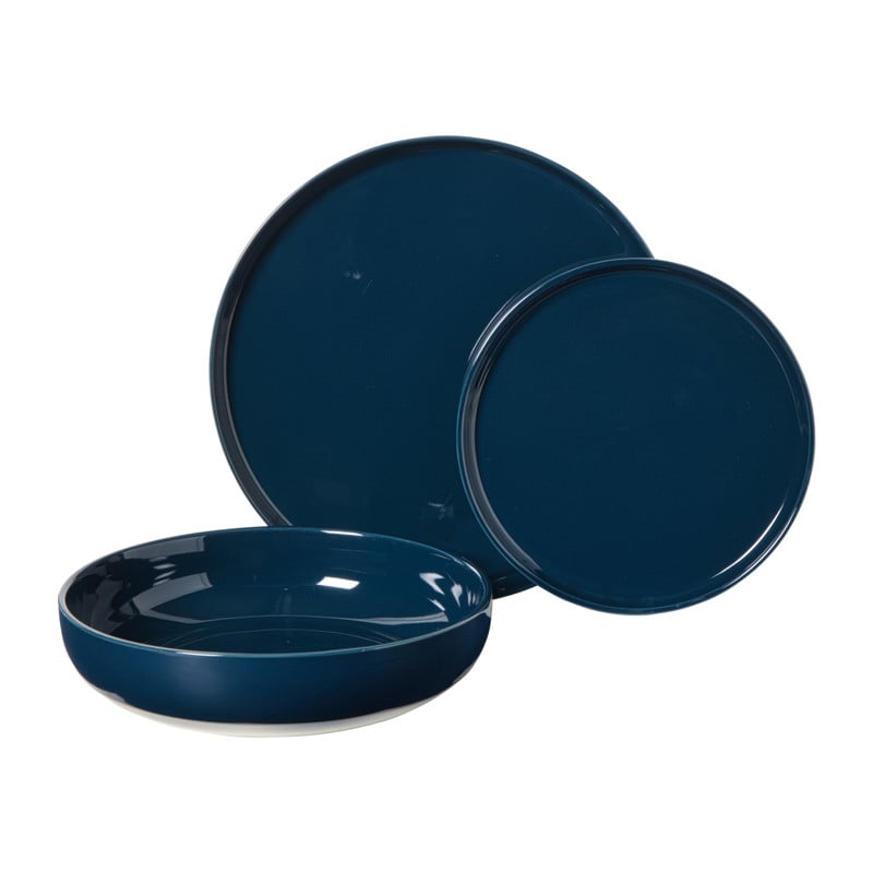 Hugo Kennis diep bord - blauw/wit - ø22 cm