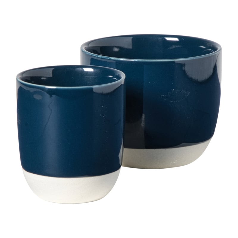 Hugo Kennis espresso mok - blauw/wit - 70 ml