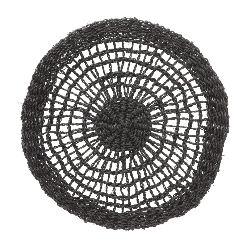 Placemat zeegras - zwart - Ø35 cm