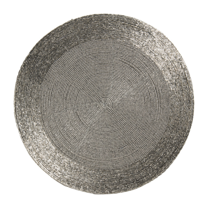 Placemat kraaltjes - zilver - ø33 cm