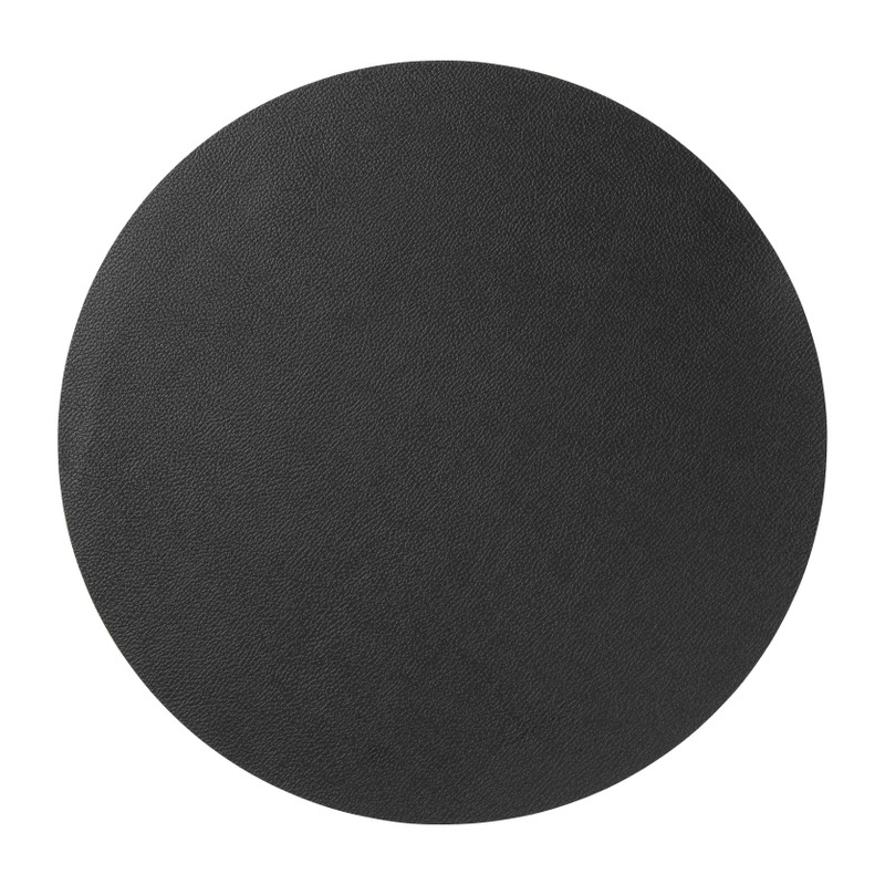 Placemat PU leer - zwart - ø38 cm