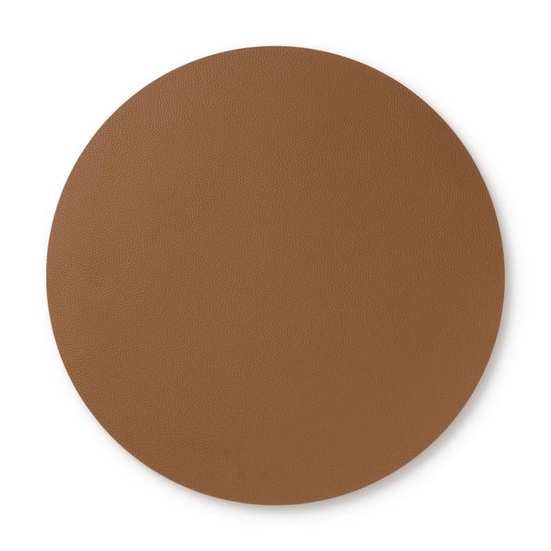Placemat PU leer - bruin - ø38 cm