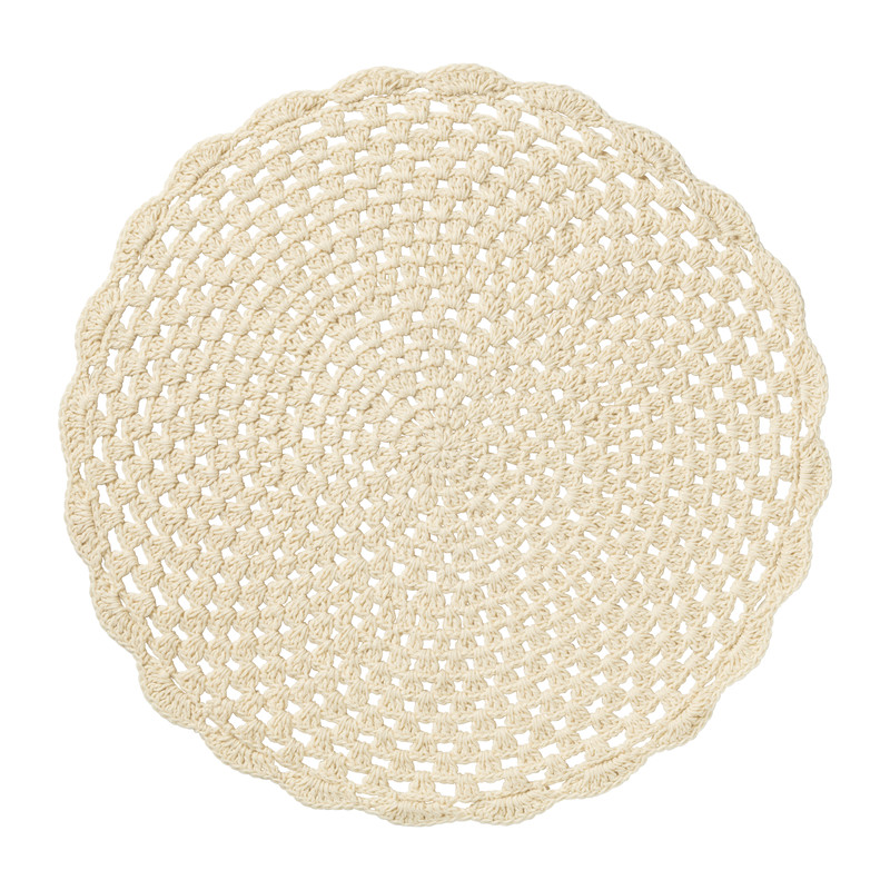 Placemat gehaakt - naturel - ø35 cm