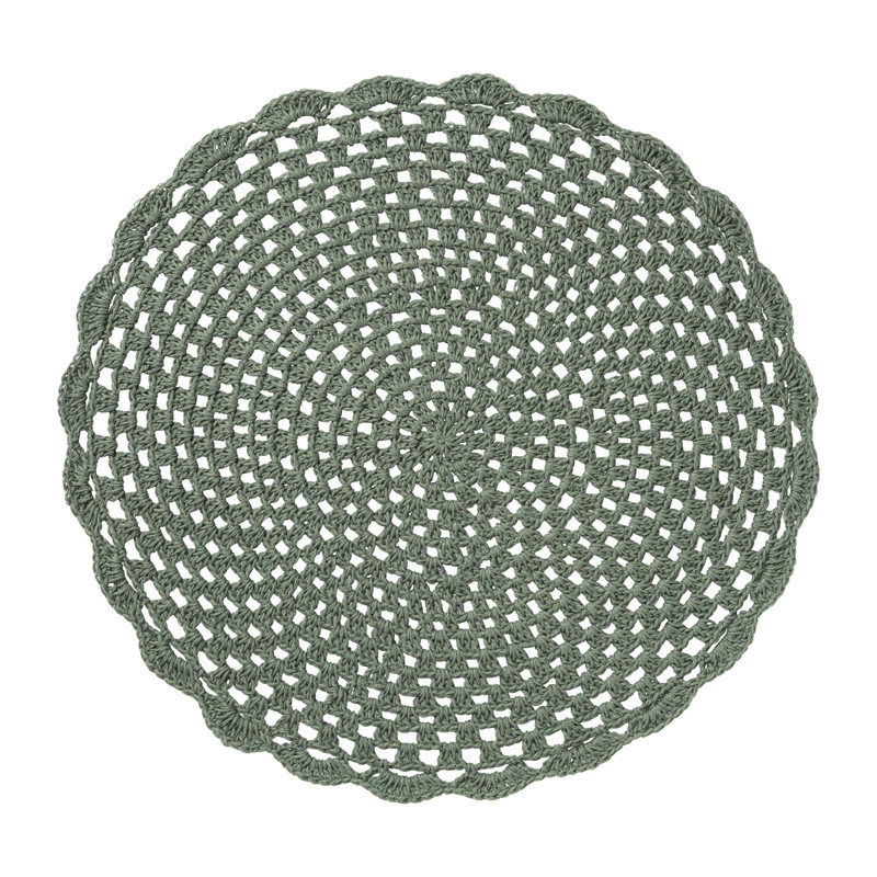 Placemat gehaakt - groen - ø35 cm