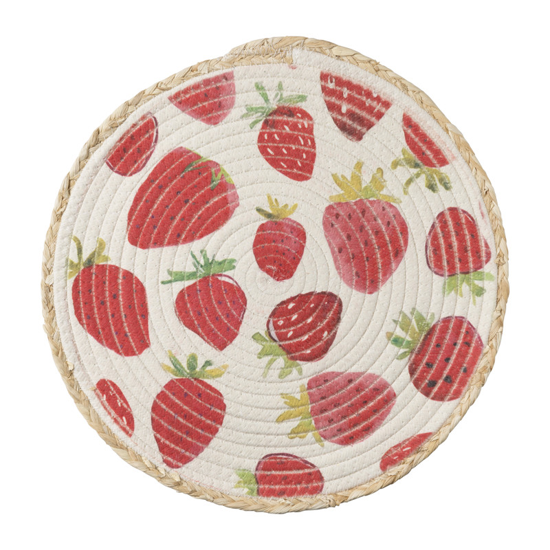 Placemat aardbei - ø38 cm