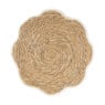 Placemat bloem wit - zeegras - ø38 cm