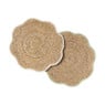 Placemat bloem wit - zeegras - ø38 cm