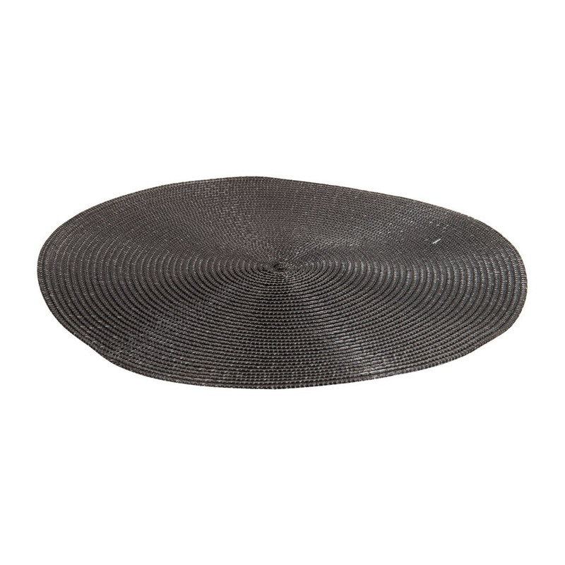 Placemat rond - zilver - 38 cm 
