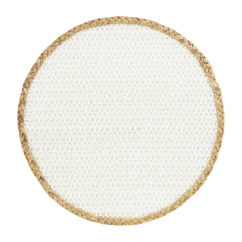 Placemat waterhyacint - wit - ⌀38 cm 