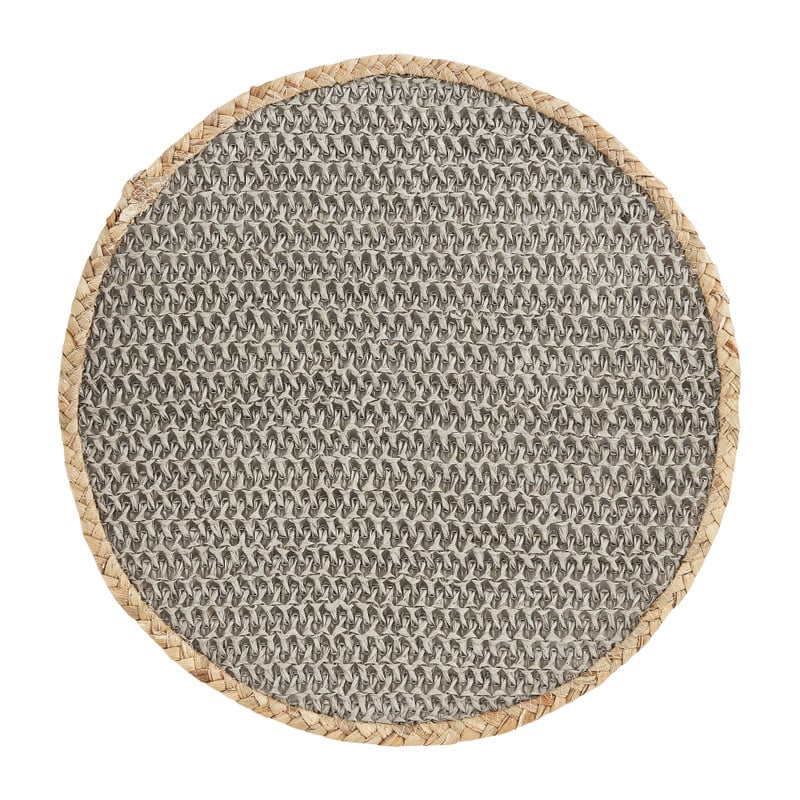 Placemat waterhyacint - grijs - ⌀38 cm 