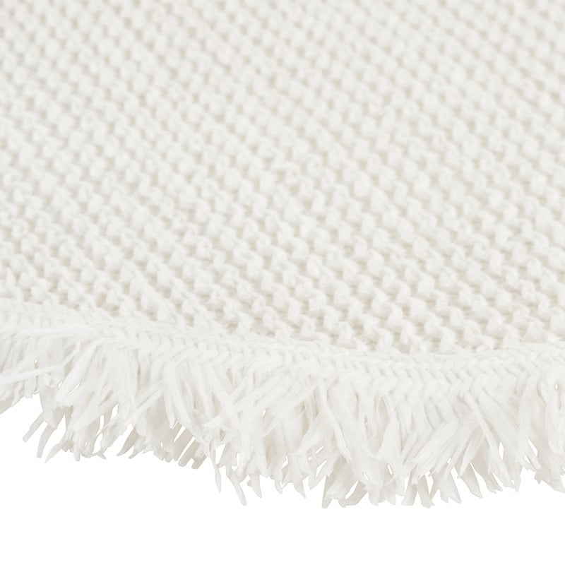 Placemat rond met franjes - wit - ⌀38 cm