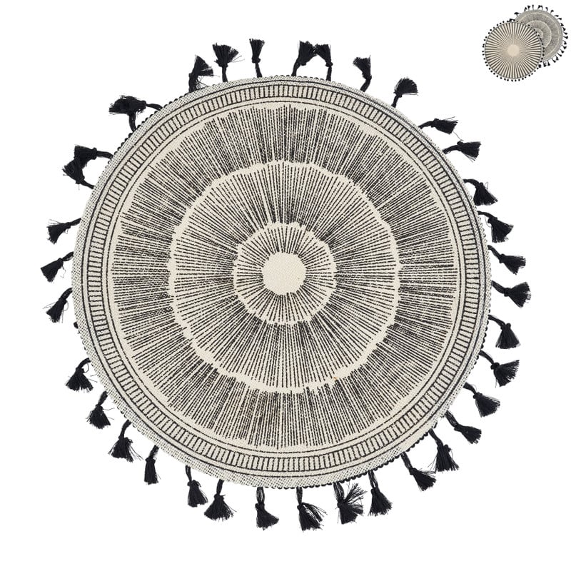 Placemat met franjes - diverse varianten - ⌀38 cm 