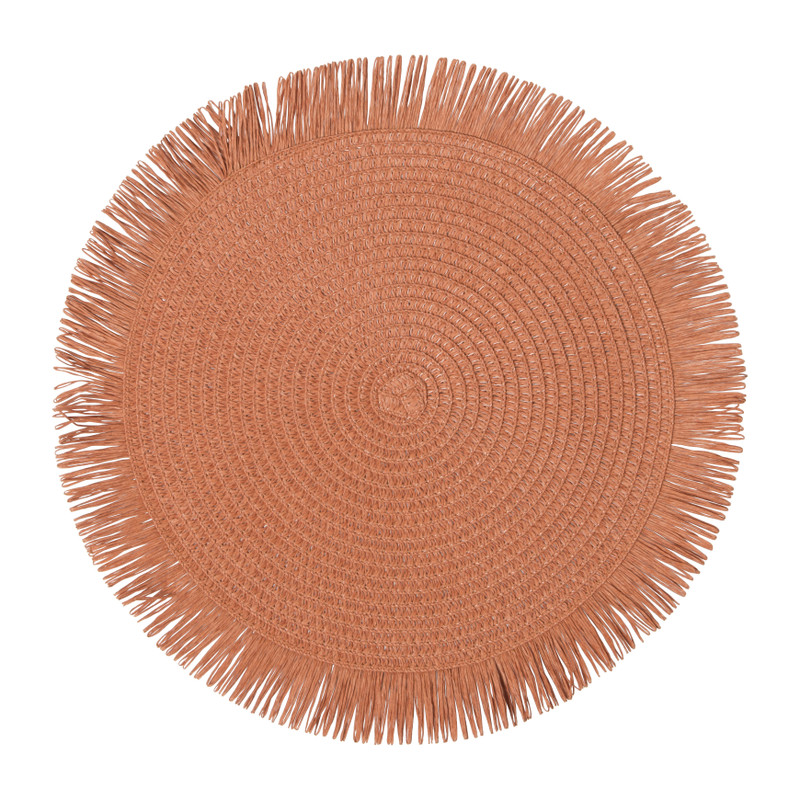 Placemat franje - terra - ⌀38 cm