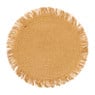 Placemat franjes - geel - ⌀38 cm