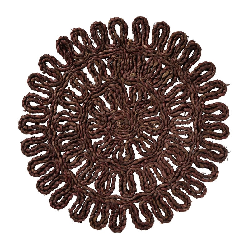 Placemat gevlochten - bruin - ø38 cm