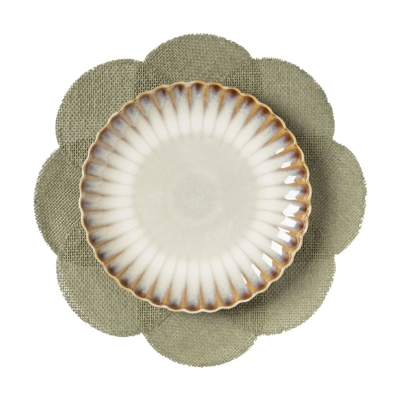 Placemat 3D bloem - groen - ø38 cm