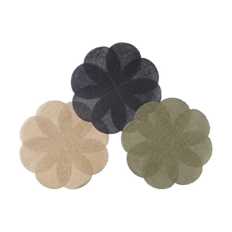 Placemat 3D bloem - bruin - ø38 cm
