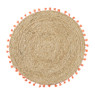 Placemat pompom - oranje - ø38 cm