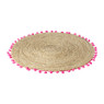 Placemat pompom - roze - ø38 cm