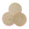 Placemat pompom - roze - ø38 cm