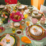 Placemat zeegras bloem - roze