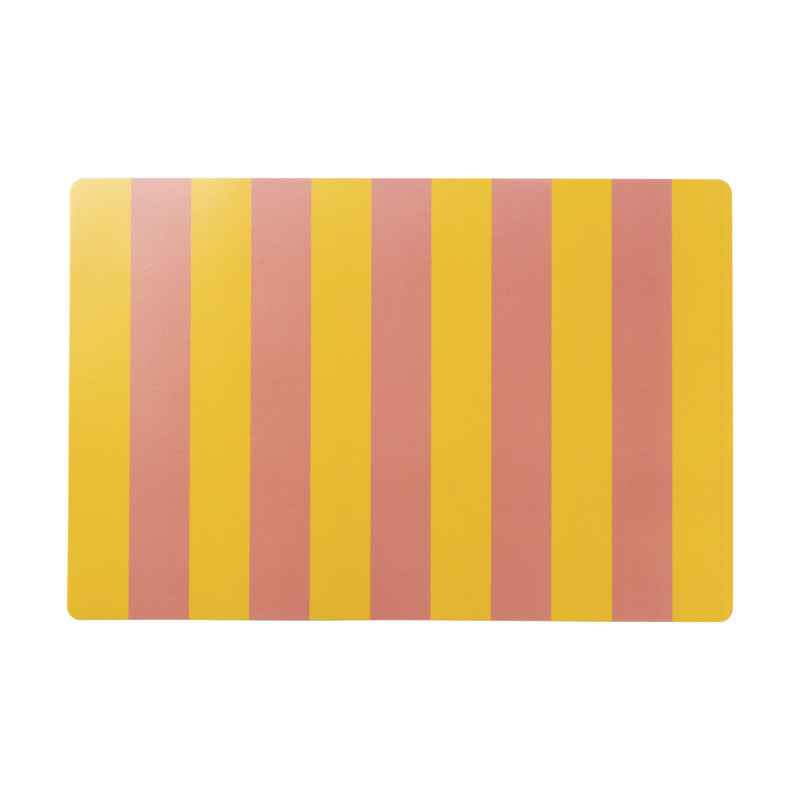 Placemat streep - geel/roze - 30x45 cm