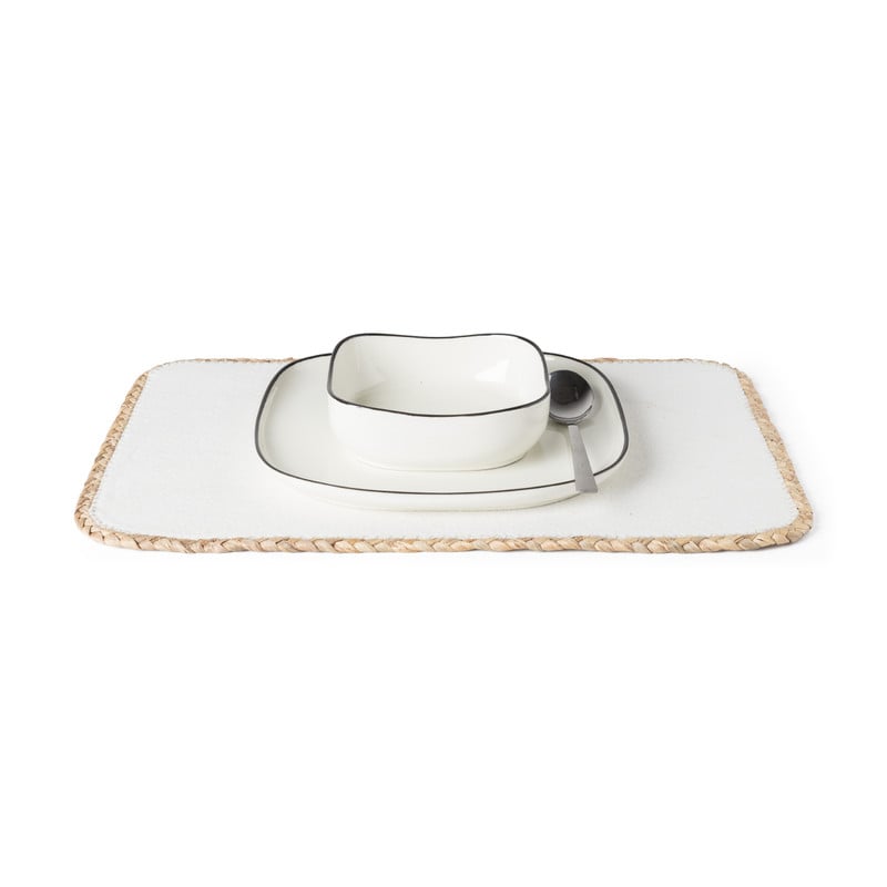Placemat vilt/riet - 47x32 cm