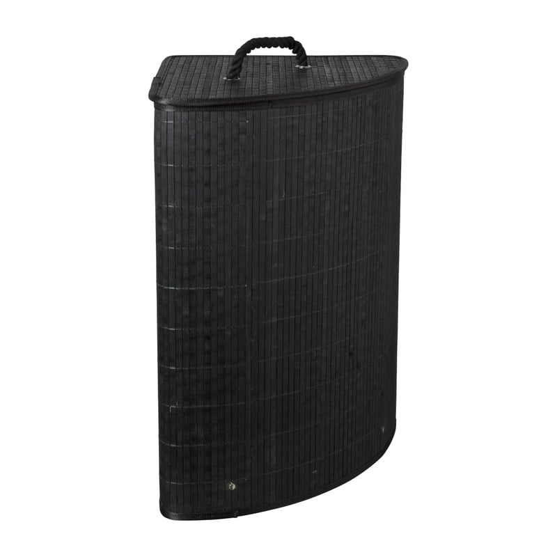 Wasmand bamboe hoek - zwart - 72 liter
