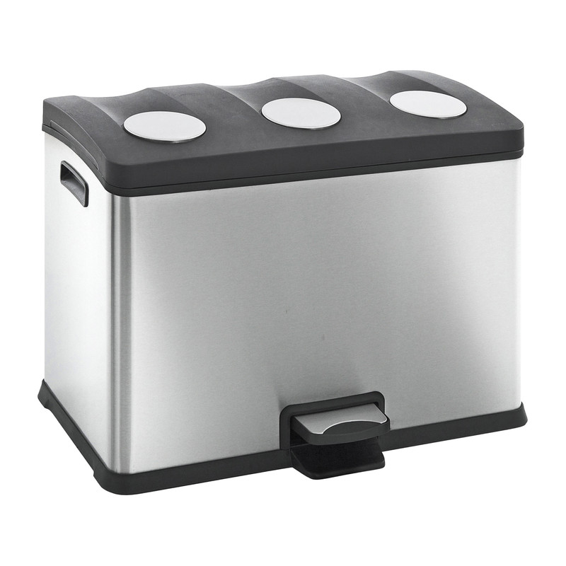 EKO Rejoice pedaalemmer- 3x12 liter-mat RVS