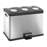 EKO Rejoice pedaalemmer- 3x12 liter-mat RVS
