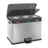 EKO Rejoice pedaalemmer- 3x12 liter-mat RVS