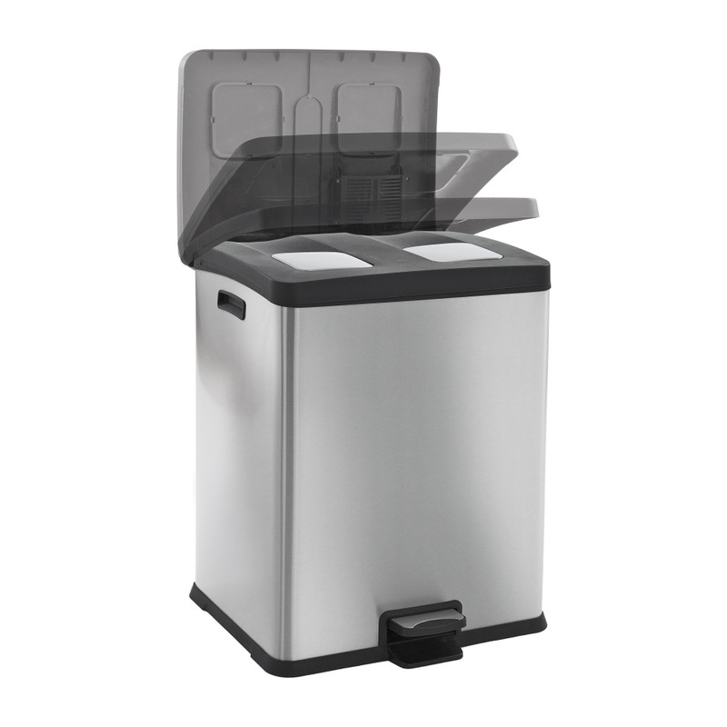 EKO Rejoice pedaalemmer- 2x30 liter-mat RVS