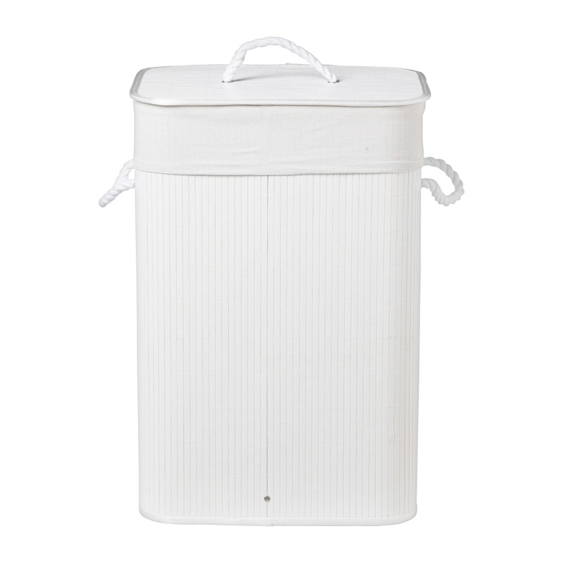 Wasmand bamboe - wit - 72 liter 